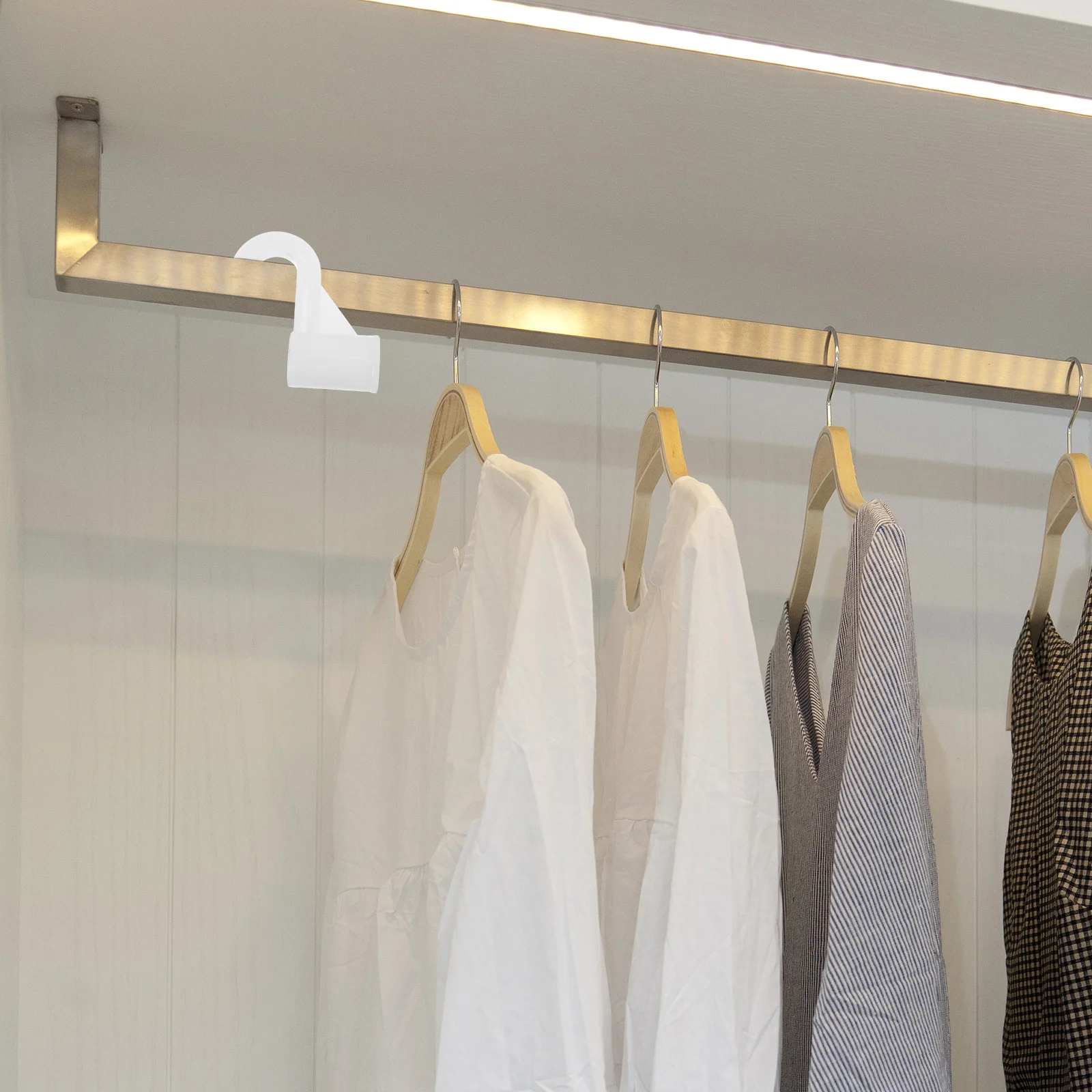 

10Pcs Closet Rod Hook Heavy Duty Thickened Wardrobe Hanger No Drill for Clothes Bedroom Laundry Multipurpose Hanging Hooks