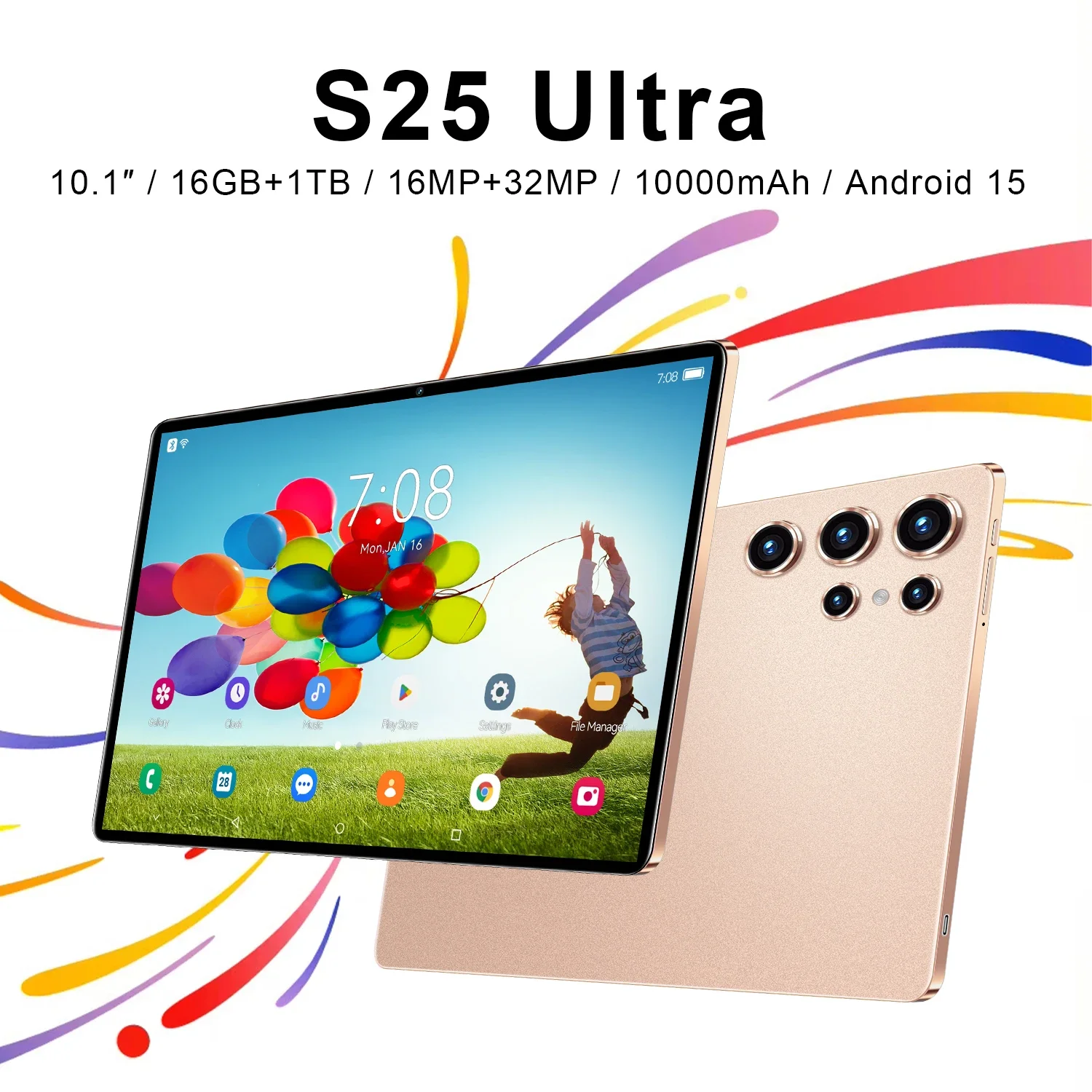 

2025 New Original S25 Ultra Pro Tablet 10.1 Inch Snapdragon 8gen3 HD 4K Android 15 16GB 1TB 10000mAh 5G Dual SIM WiFi GPS Tablet