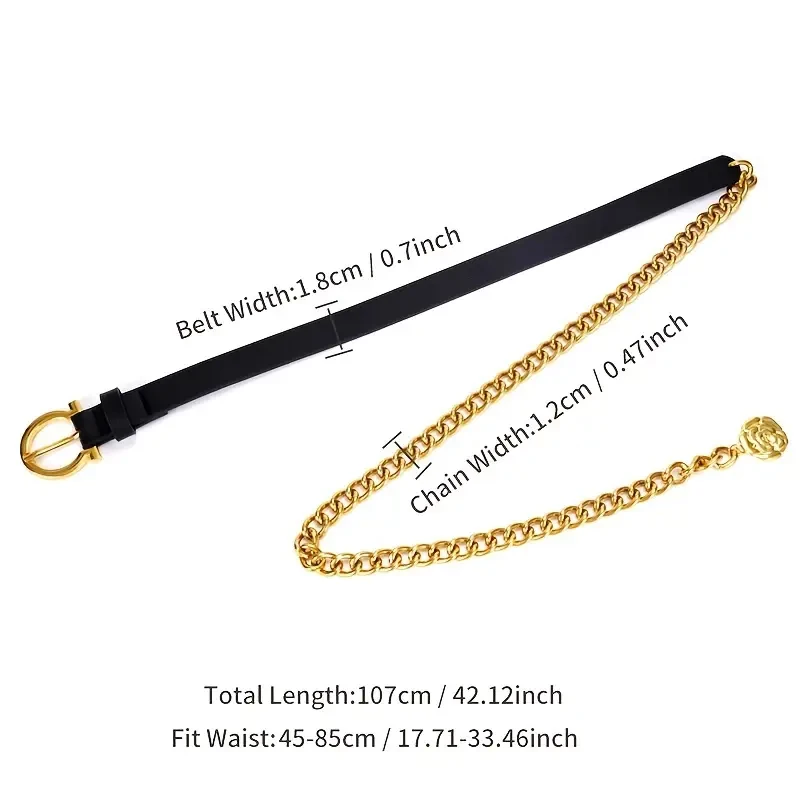 Cinture di design per donna Cintura a catena dorata di lusso di alta qualità Abito da donna Cintura Fiore Corsetto punk regolabile