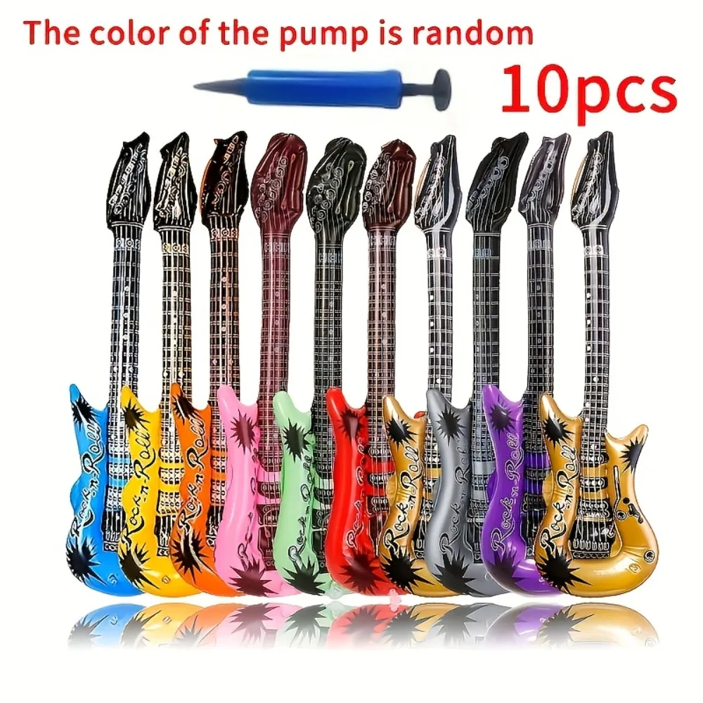 

PVC Inflatable Musical Instrument Toys Random Color Inflatable Inflatable Guitar Balloon Creative Decorative