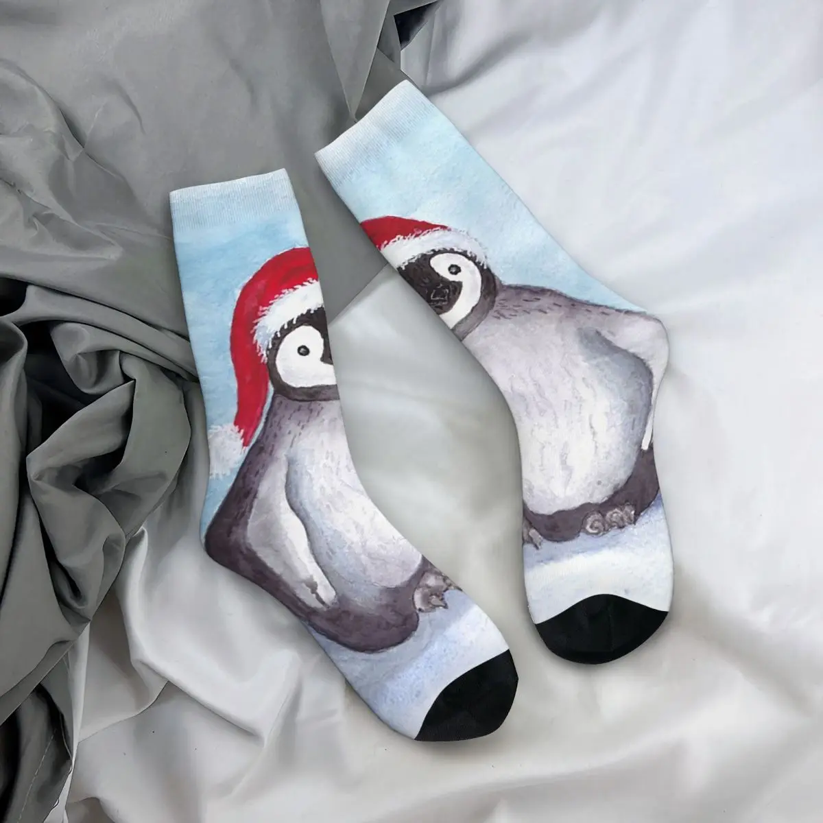 

All Seasons Crew Stockings Arctic Penguin And Snow Print Socks Casual Long Socks for Men Women Valentine's Day Gifts