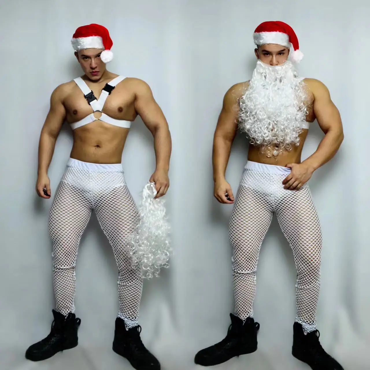 New Father Christmas White beard Cosplay Costumes Party Theme Ds Clothing Nightclub Bar Male Female Stage Show Performance set