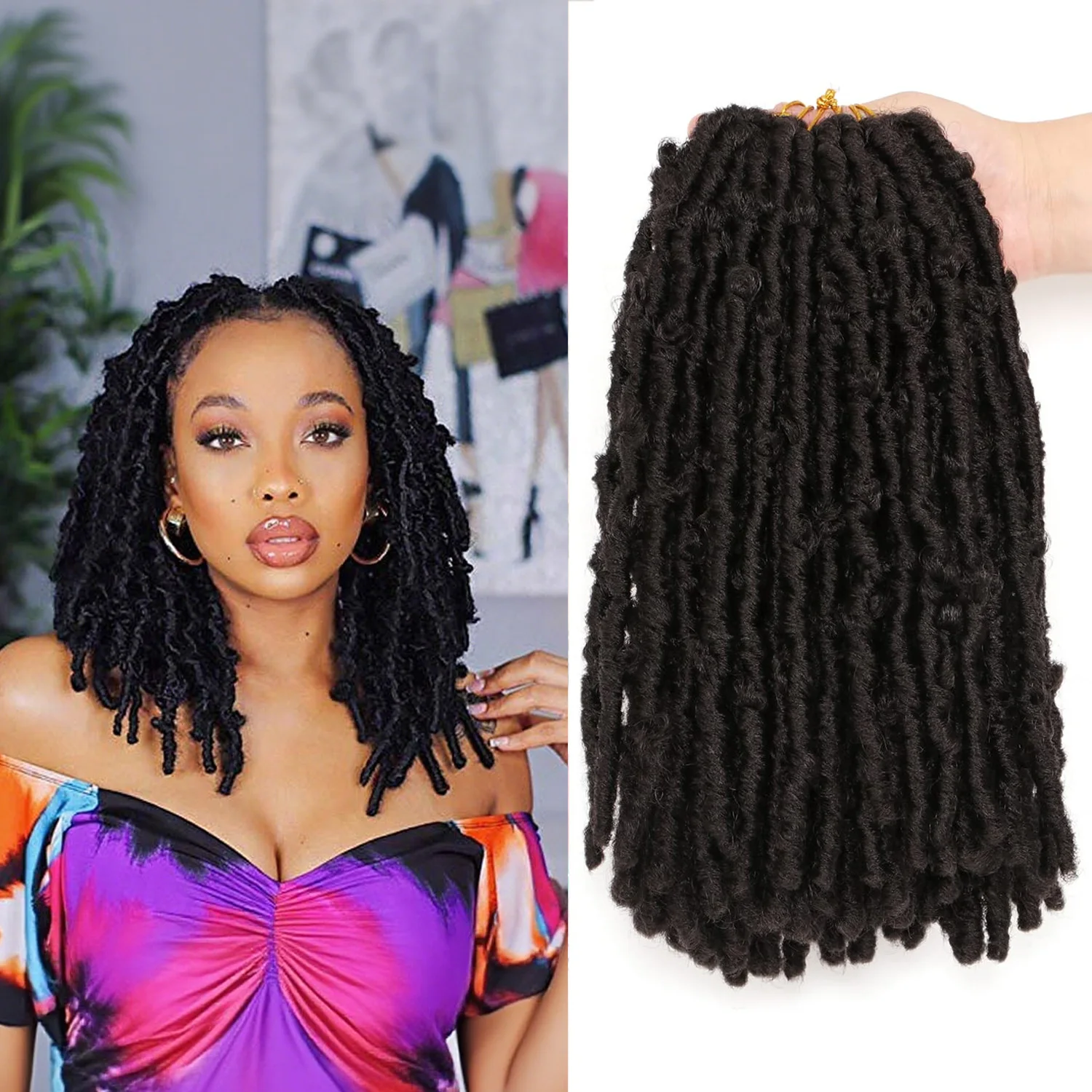 

Предварительно скрученные крючком синтетические плетеные наращивание волос с предварительной петлей подходят для женских волос-бабочек.