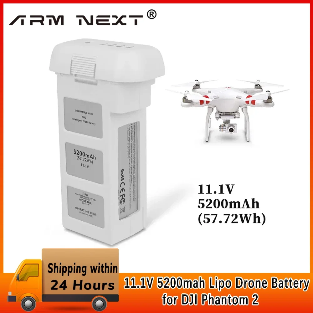 

11.1v 5200mah Battery For Dji Phantom 2 Li-polymer Battery High Capacity Spare Battery Aircraft Batteries Drone Accessories