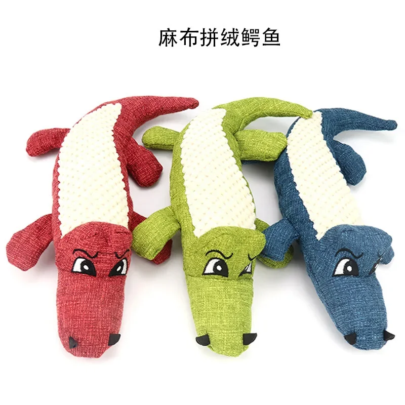 Dog Plush Toys To Accompany Dogs Bite Resistant Pet Toys Simulation Crocodile Vocal Dog Toys Pet Supplies Wholesale Dropshipping