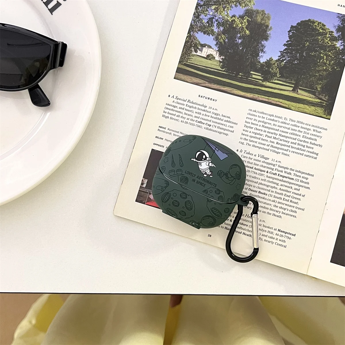 حافظة سماعات أذن مقاومة للصدمات لشاومي برادز 5 ، رسوم كرتون لطيفة ، IMD ، رائد فضاء ، ملصق كريستالي ، غطاء سماعات أذن مع خطاف