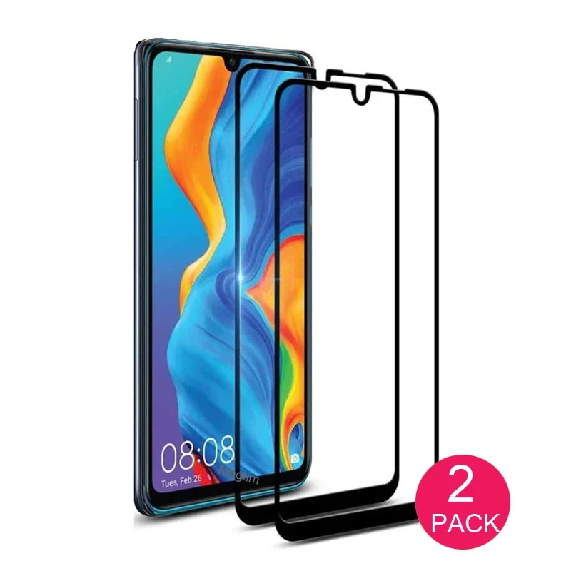 2PCS Full Cover Protective Glass For Huawei P10 P20 30 40 50 Lite Pro Tempered Glass P smart 2019 Screen Protector