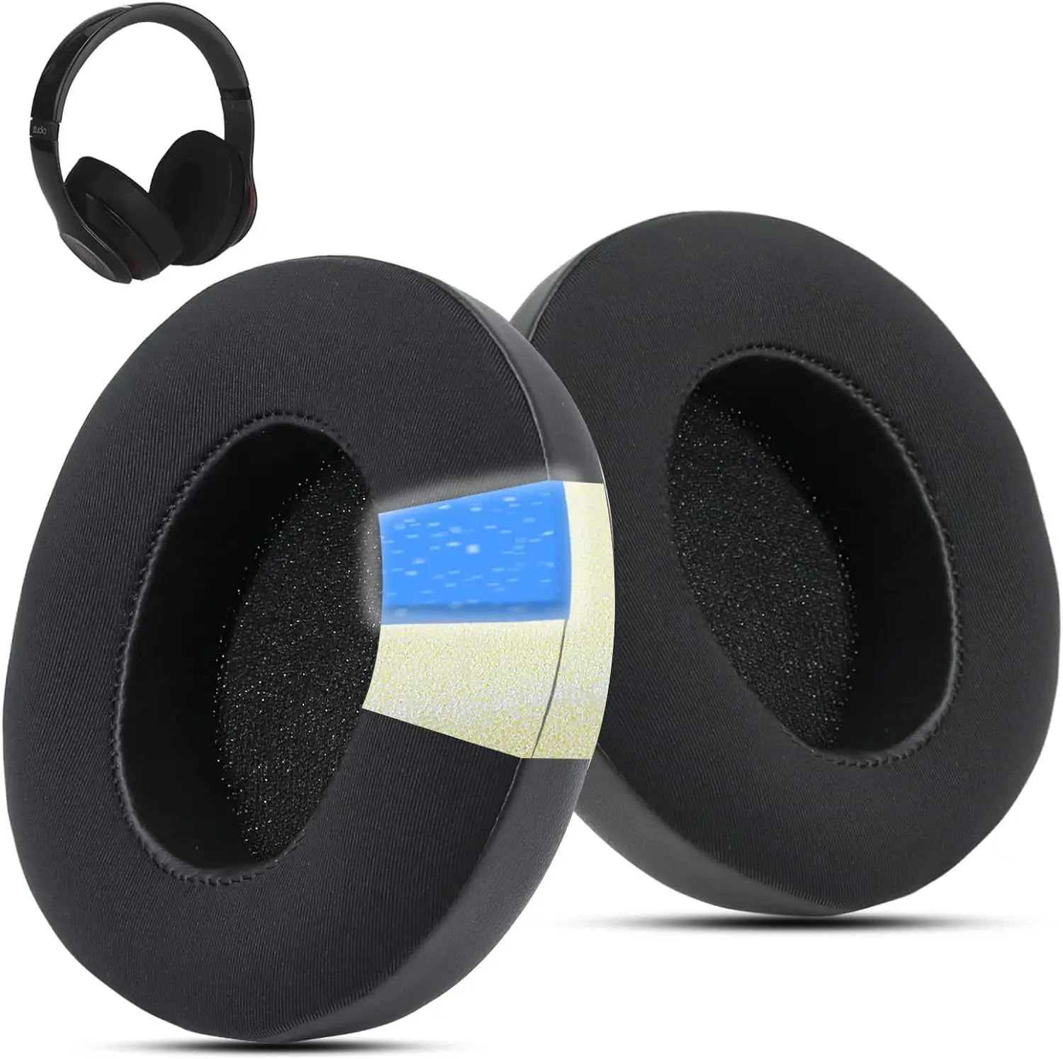 

Replacement Ice gel Ear Pads Suitable for Beats Studio 2 & Studio 3 Wired & Wireless Headphones, Ear Pads with Memory Foam