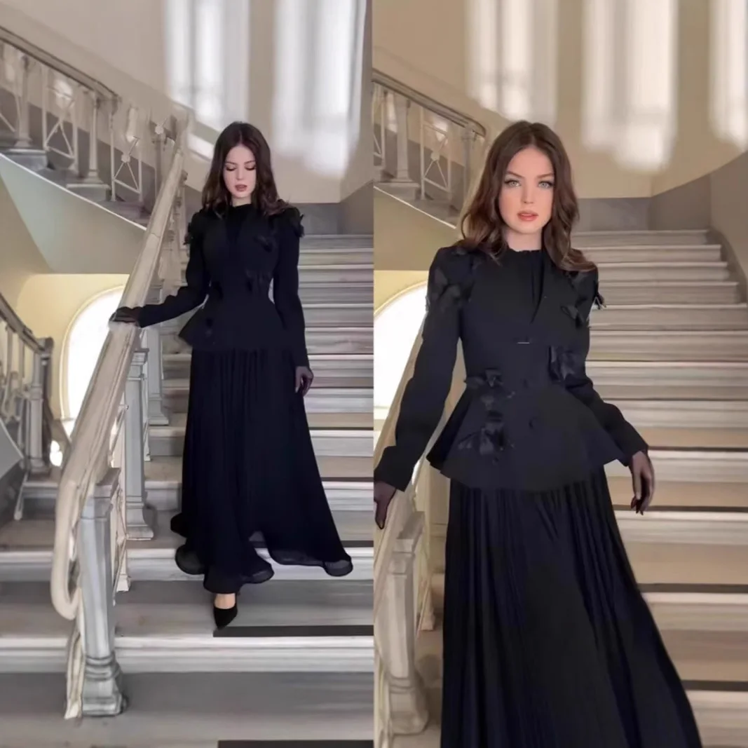 

Ele Bla Long Dr Set 2024 Autumn Cross-Border Independent Station Ladylike Misses Casual Sportswear Ensemble