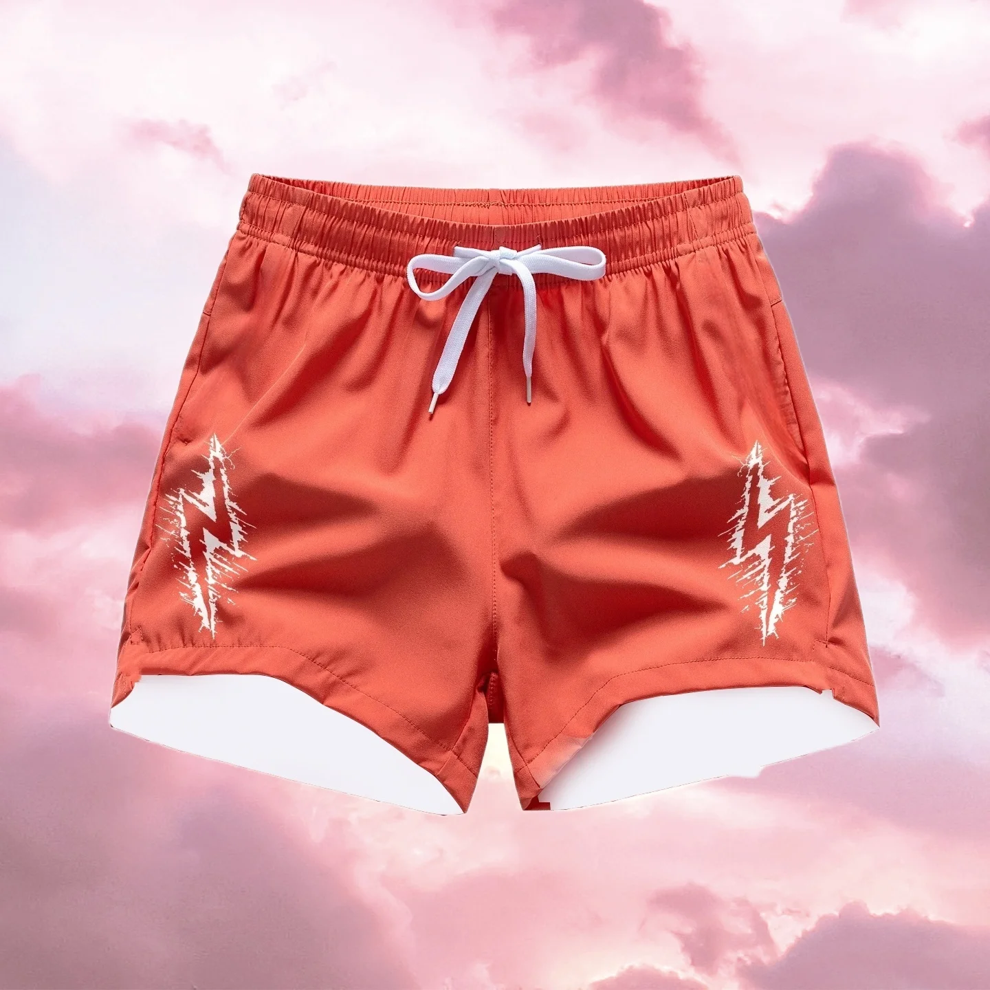 

Лидер продаж лета, мужские шорты для спорта и отдыха с принтом молний, спортивные дышащие быстросохнущие шорты для спорта на открытом воздухе, тонкие мото