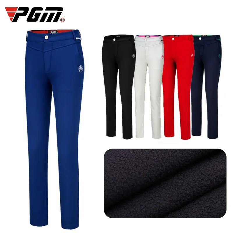 Pgm Autumn Winter Ladies Golf Pants Women Waterproof Trousers High Elasticity Sports Ball Pants Fleece Warm Golf Clothing