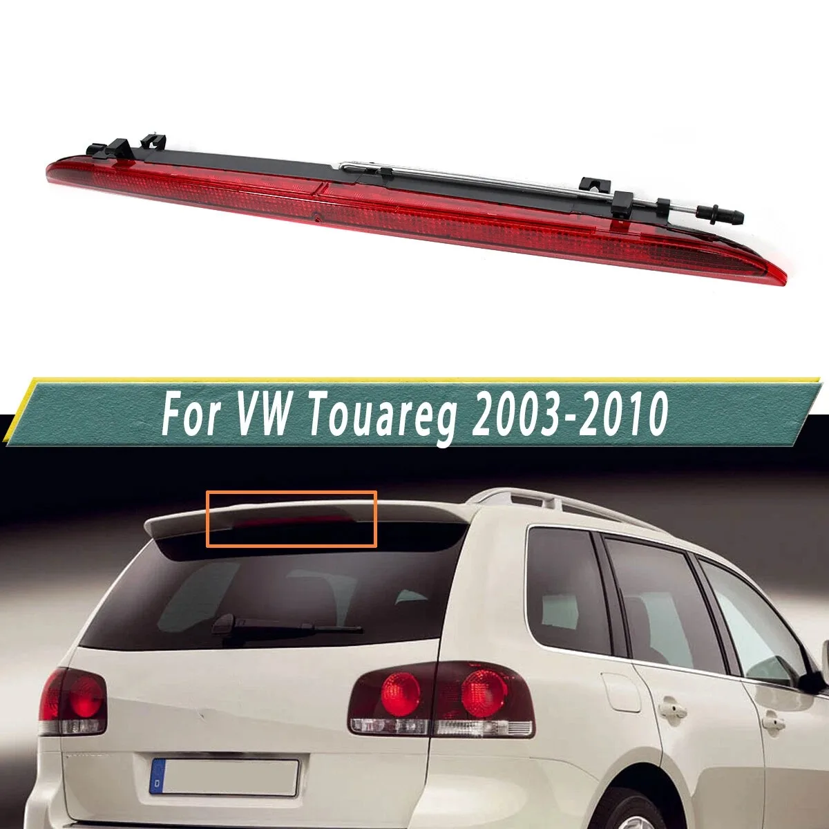 7L6945097B 7L6945097C High Level Rear Brake Lamp For Touareg 2004 2005 2006 2003-2010 Red Third Brake LED Light Rear Stop Lamp
