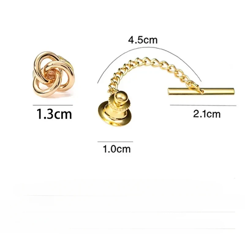 Fashion New Men\'s Tie Tack Shirt Personality Three-loop Knitting Thread Ball Small Pin Brooches Simple Business Jewelry