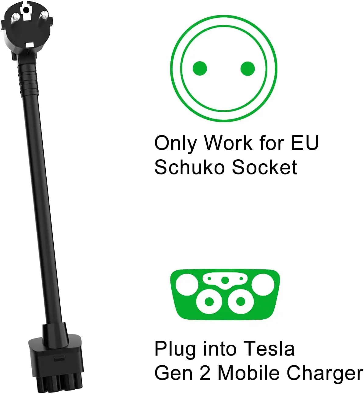 مسار محول TSL بمقبس الاتحاد الأوروبي 16 أمبير لـ Tesla Gen 2 UMC بطول كابل 30 سم متوافق مع Tesla 3/S/X/Y #2