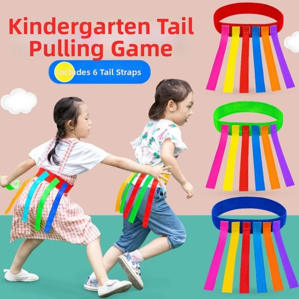 Multicolors Skill Training Catch Tail Props Fashion with 6pcs tails Outdoor Funny Game Toy Belt Parent-child Teamwork Game
