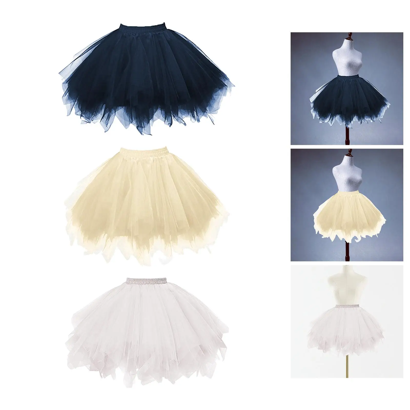 Women Tulle Tutu Skirt Classic Tulle Petticoat for Wedding Night Club Events