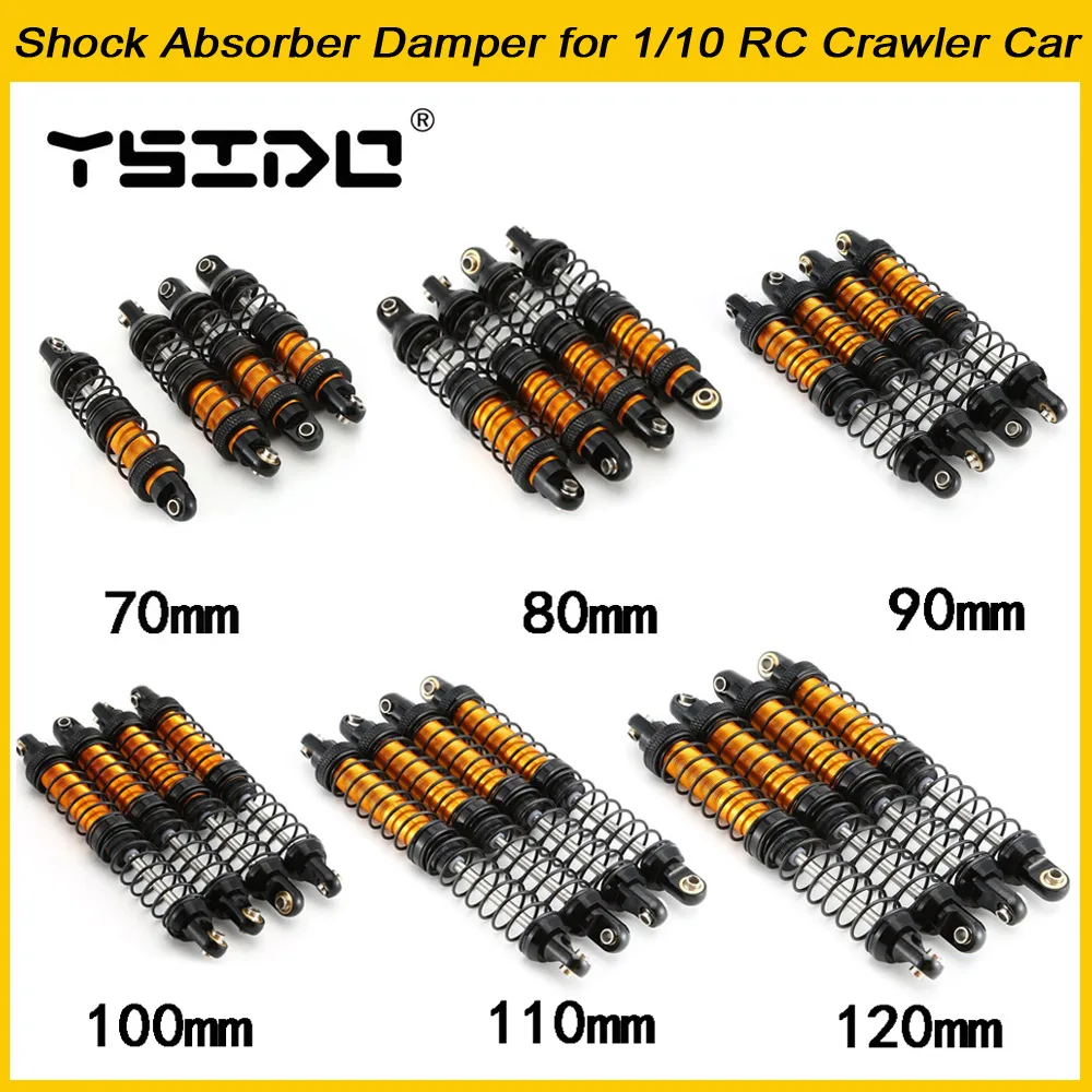 4szt. 70mm 80mm 90mm 100mm 110mm 120mm Amortyzator do 1/10 RC Crawler Car Axial SCX10 AXI03007 RBX10 D90 TRX4