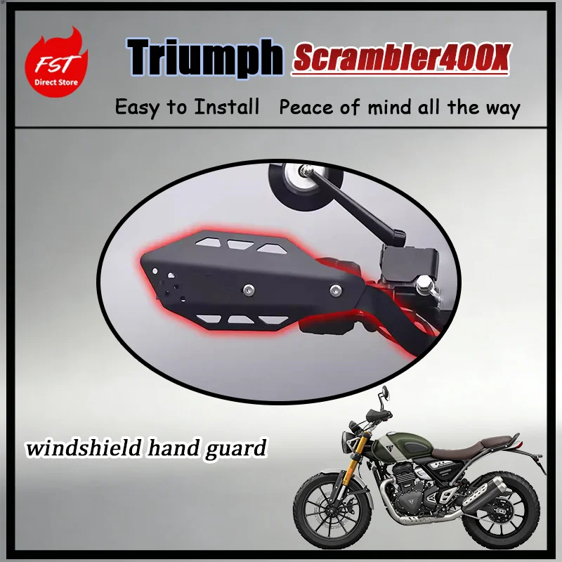 

For Triumph Scrambler 400X Handlebar Wind Deflector Guard Protector Universal Fit Custom Motorcycle Accessory Kit