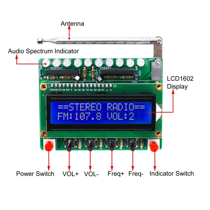 Radio Electronic Finished Product 51 Single-Chip FM Digital Audio Machine Separately RDA5807 Digital FM Radio Receiver