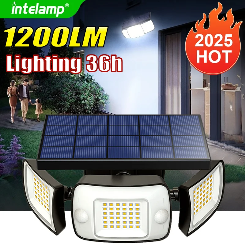 

Солнечные фонари для улицы с 3-режимным датчиком движения, супер яркий настенный светильник IP65, водонепроницаемый уличный фонарь для сада, двора, гаража