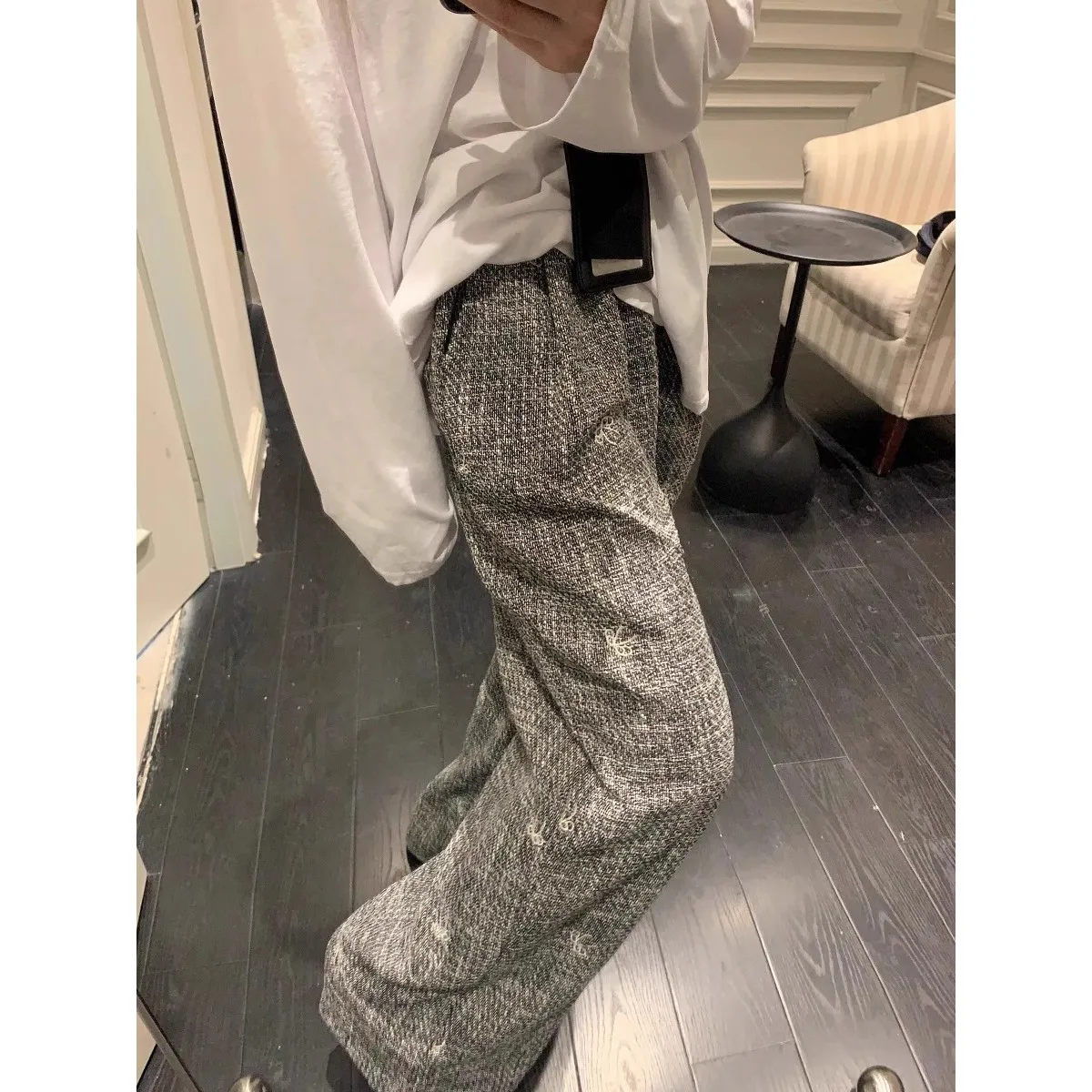 

Брюки женские на молнии с промежностью зимние шерстяные на флисовой подкладке с утолщенной подкладкой плюшевые теплые на открытом воздухе мягкие функциональные широкие брюки