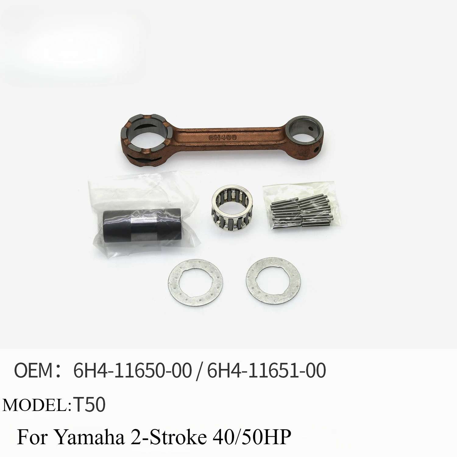 Outboard Connecting Rod Assembly for Yamaha 2 Stroke 40/50HP T50 6H4-11650-00 6H4-11651-00