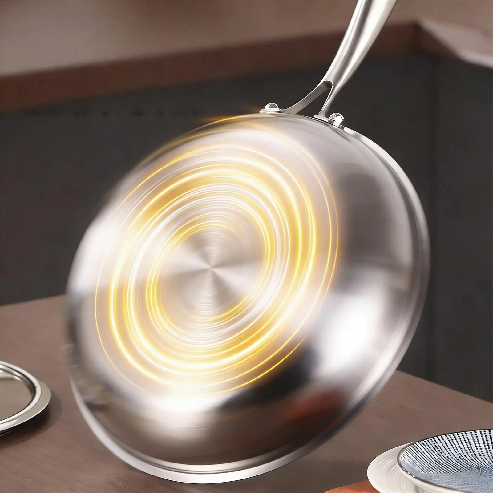 Titanium Pan With Lid Non-Stick Cooking Supplies Heat-Resistant Steak Pan For Home Cooks Beginners Busy Families Meal Prep