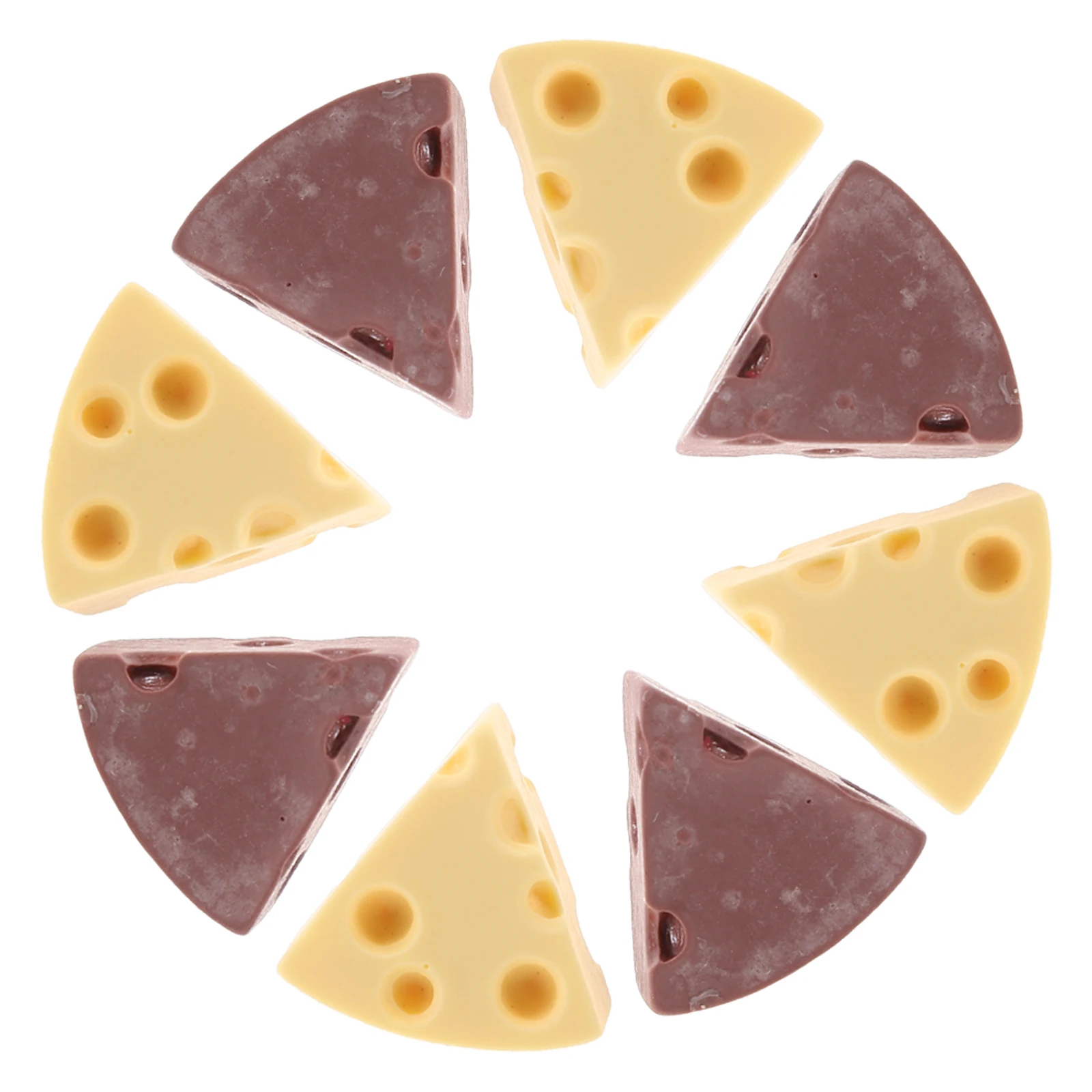 

24 Pcs Resin Jewelry Accessories Cheese Mini Food Clips Miniature Toy Props Phone Case Decor Artificial Realistic