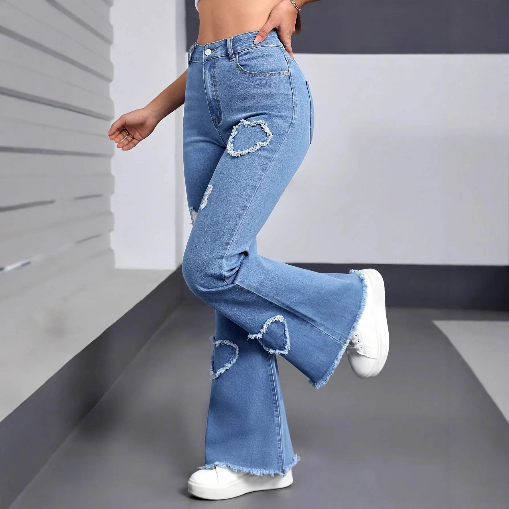 Korean Style Women Blue Solid - Vintage Fashion Style Female 评论和价格