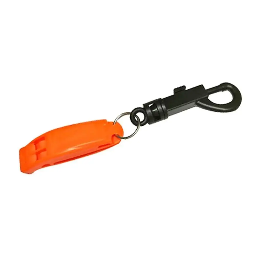 PP Plastic Outdoor Survival Whistle Double Pipe Dual Band Survival Rescue Whistle Loud Orange Outdoor Emergency Whistle Camping