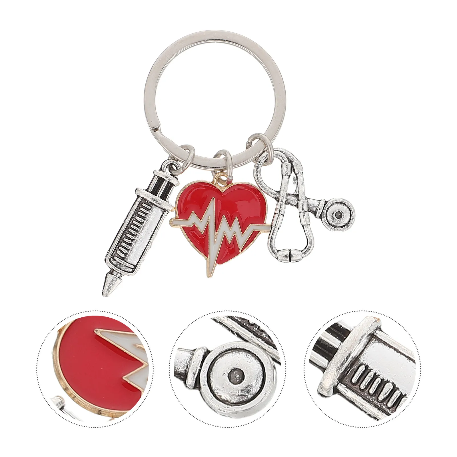 Heart Nursing Keychain Metal Bag Charm Nurse Graduation Gift Nurse Appreciation Thank You Keychain Doctor Keyring