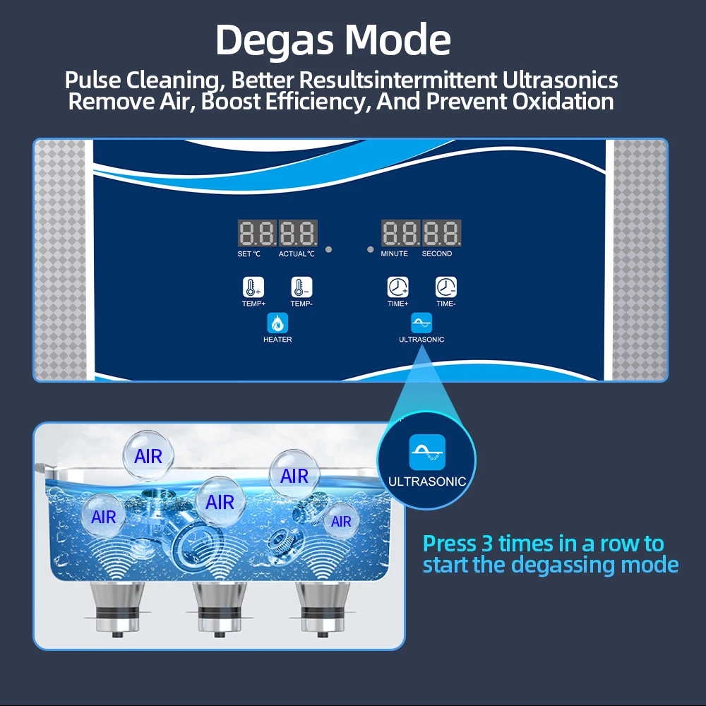 آلة تنظيف الأسنان بالموجات فوق الصوتية Granbo 3.2L 120/180W الرقمية ديغا بالموجات فوق الصوتية الأنظف حمام التدفئة لمتجر عيادة مانيكير