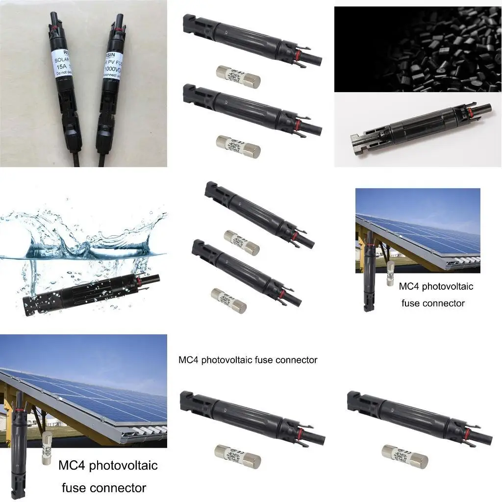 

652F 2 Set 1000V Photovoltaic Fuses Connector Waterproof Rating Solar Energy Equipment Upgrades for Outdoor Solar Systems