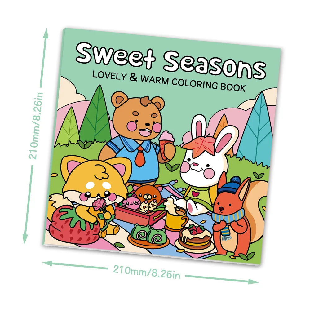 Bview Art Sweet Seasons Coloring Book - 40 Pages Art Therapy for Adults & Kids