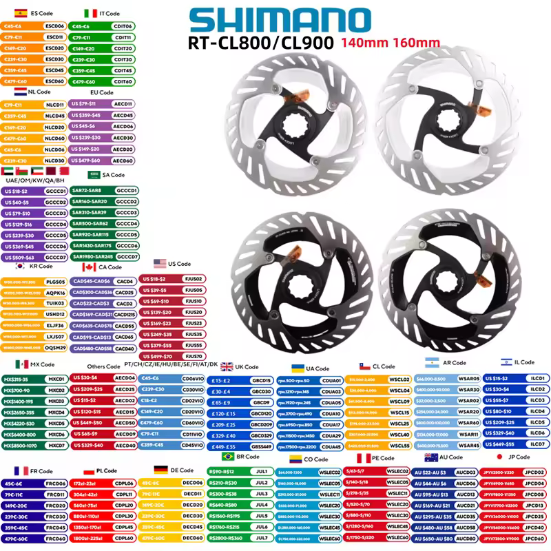 Shimano RT-CL800 RT-CL900 Brake Rotor CENTER LOCK ICE TECHNOLOGIES FREEZA 140mm 160mm ULTEGRA XTR DURA-ACEShimano Bike Part