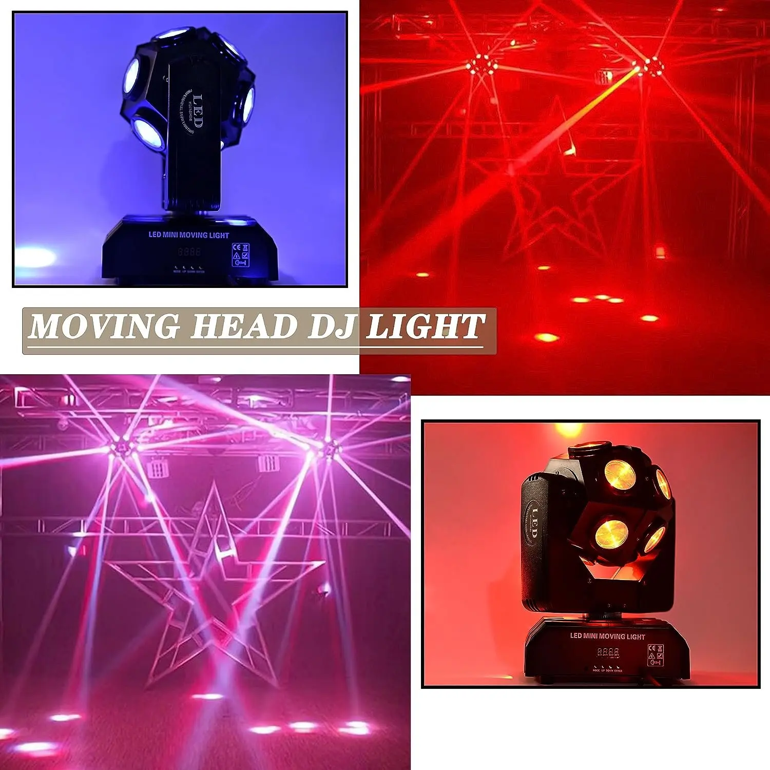 12x10w DJ Moving Head Lights LED Football Beam Strobe RGBW Stage Lighting DMX Control for Disco Party Show