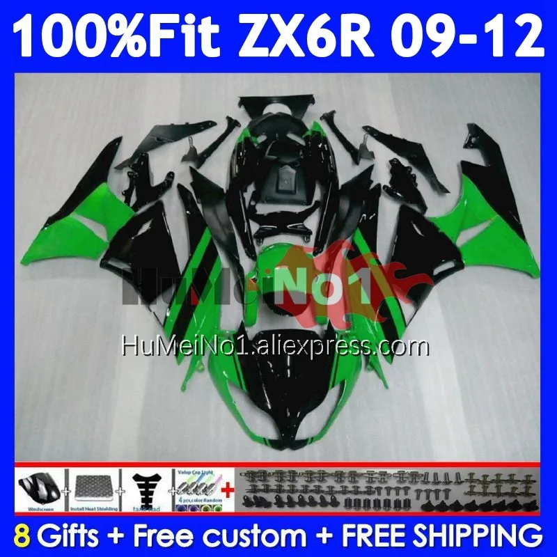 OEM Kit For KAWASAKI NINJA ZX636 ZX 6R 636 ZX600 208No.6 Stock green ZX-6R ZX6R 09 10 11 12 ZX-636 2009 2010 2011 2012 Fairing