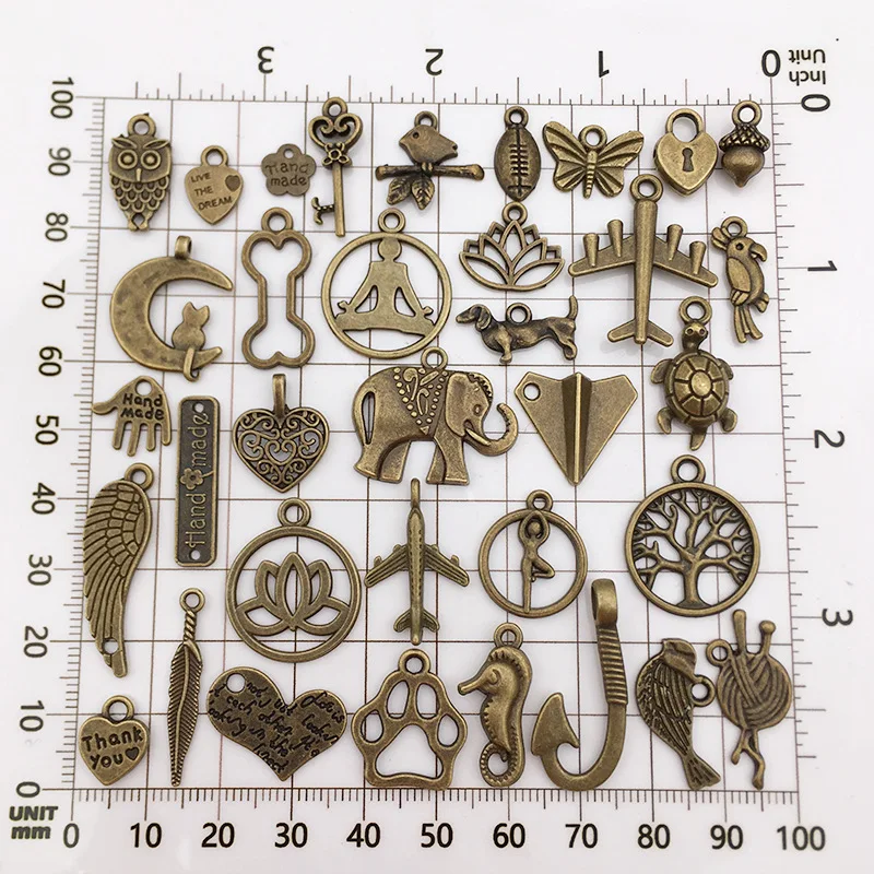 Mix Vintage Alloy Antique Bronze Charm For Jewelry Making Handmade Earring Necklace Anklet Pendant DIY Accessories Supplies Bulk