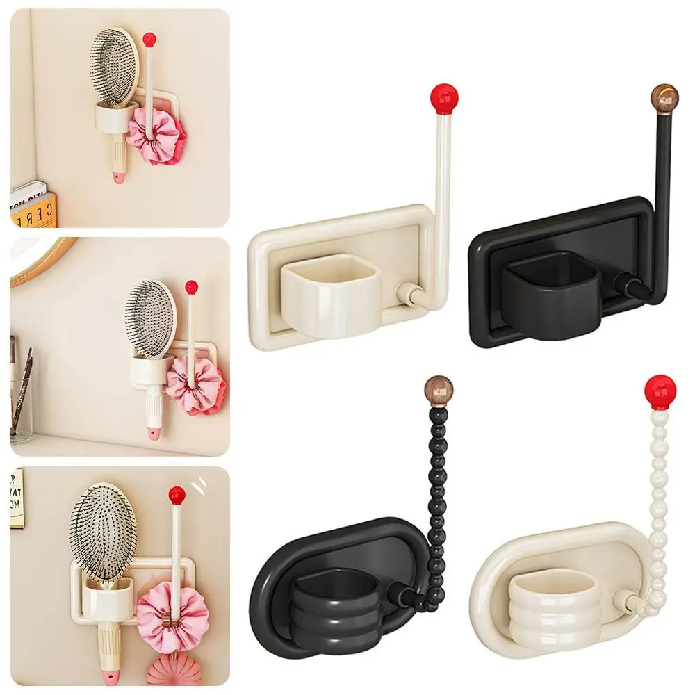 Multi-purpose Wall Mounted Headband Hook Self Adhesive Punch-Free Hair Dryer Storage Rack Space Saving Storage Rack