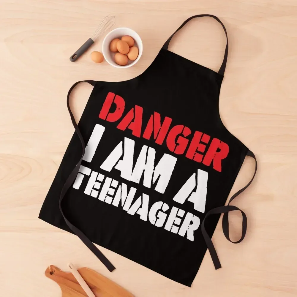 Danger I am a Teenager - Funny 13th Birthday Gift Apron for home useful pieces Chef Uniform Apron