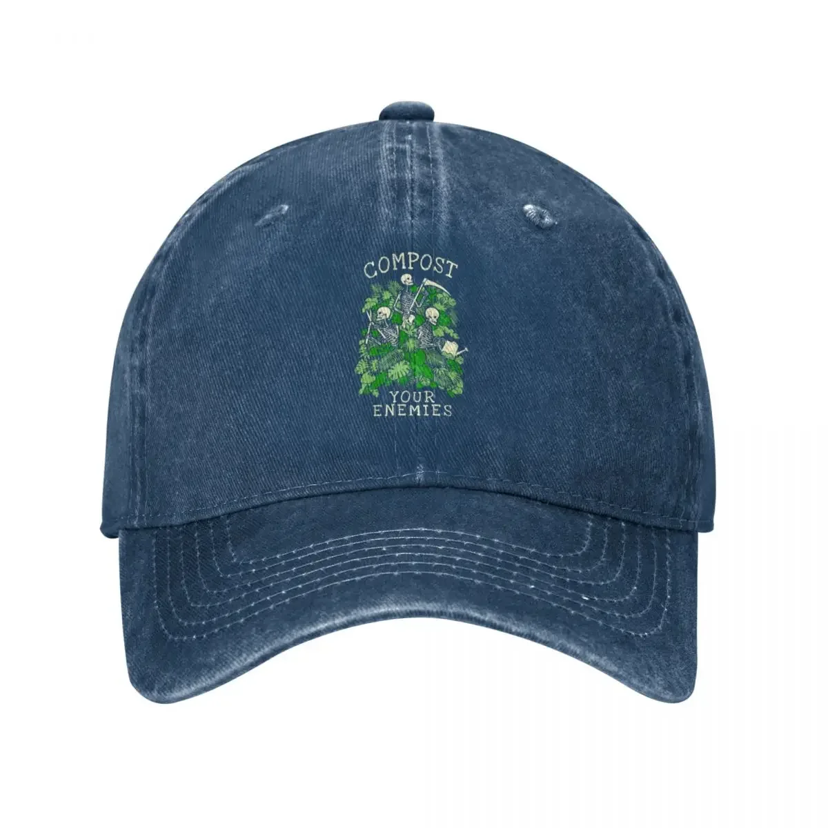 Compost Your Enemies Funny Gardening Goth Skeleton Gardener Baseball Cap cute Visor Golf Women Men's