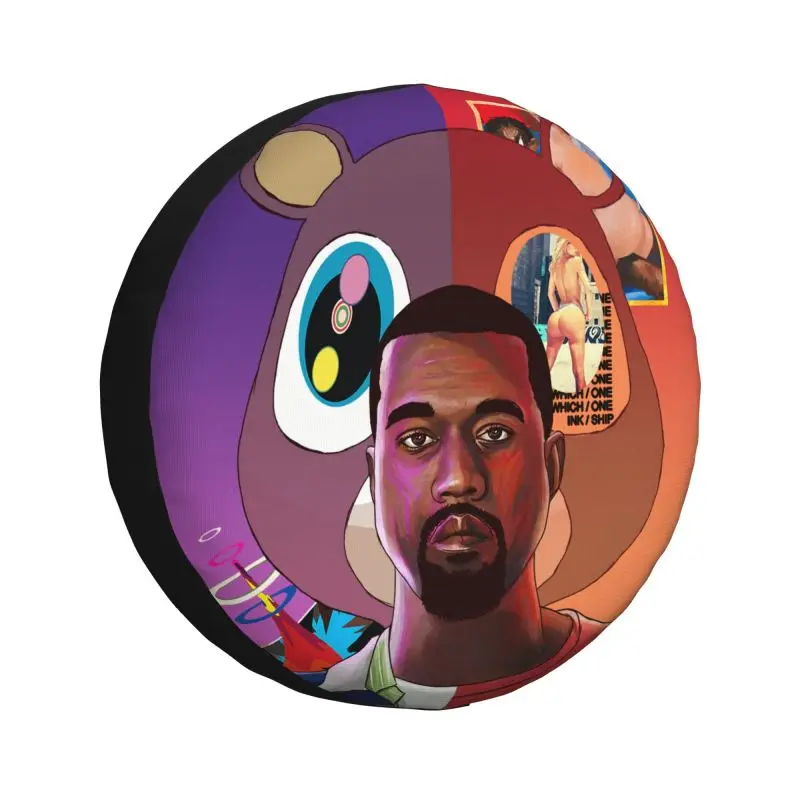 

Custom Kanye West Bear Spare Tire Cover for Toyota Land Cruiser Prado 4WD 4x4 RV Car Wheel Protector 14" 15" 16" 17" Inch