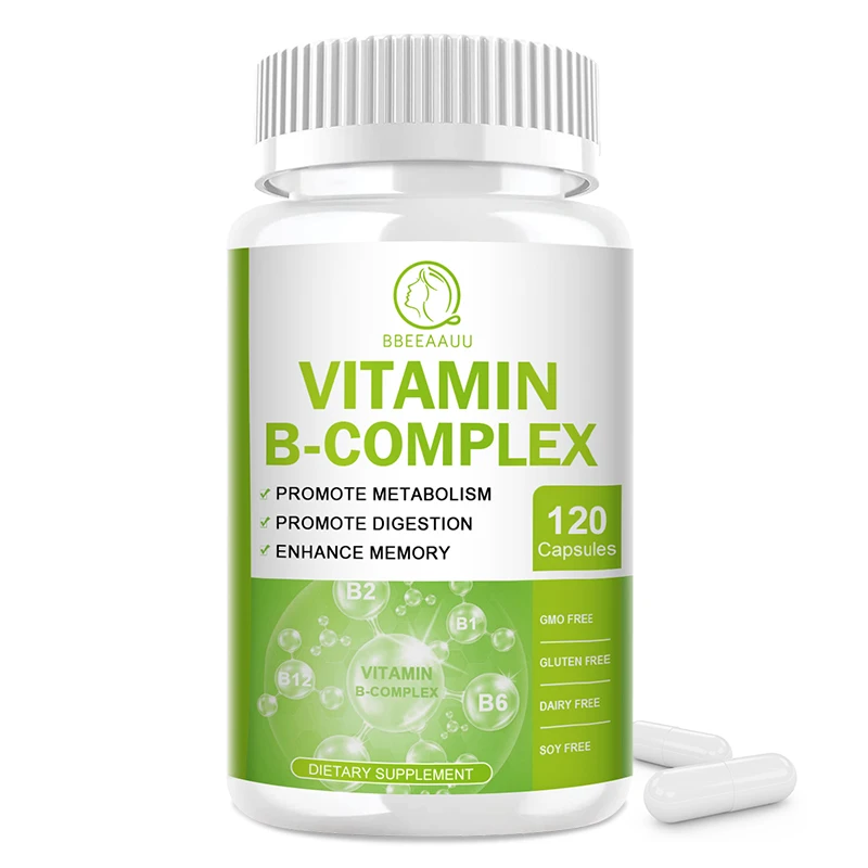 BBEEAAUU Composite Vitamin B Capsules (B1, B2, B6, B12) for Immune and Nervous System Health Blood Supplement for Anemia Patient