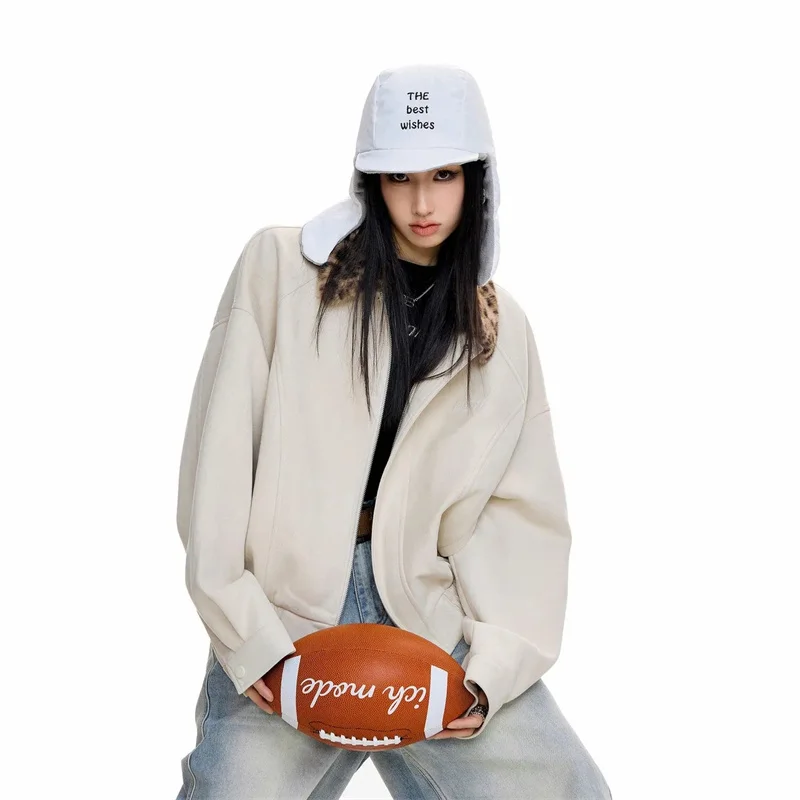 

2025 женское бархатное пальто с леопардовым принтом из кожи оленя, осень-зима, женский лоскутный топ, верхняя одежда, женская модная куртка с длинными рукавами в стиле ретро