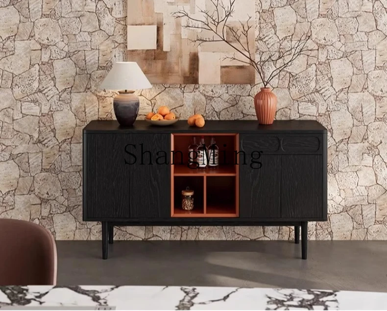 ZYY solid wood dining side cabinet medieval silent wind living room locker entrance storage cabinet
