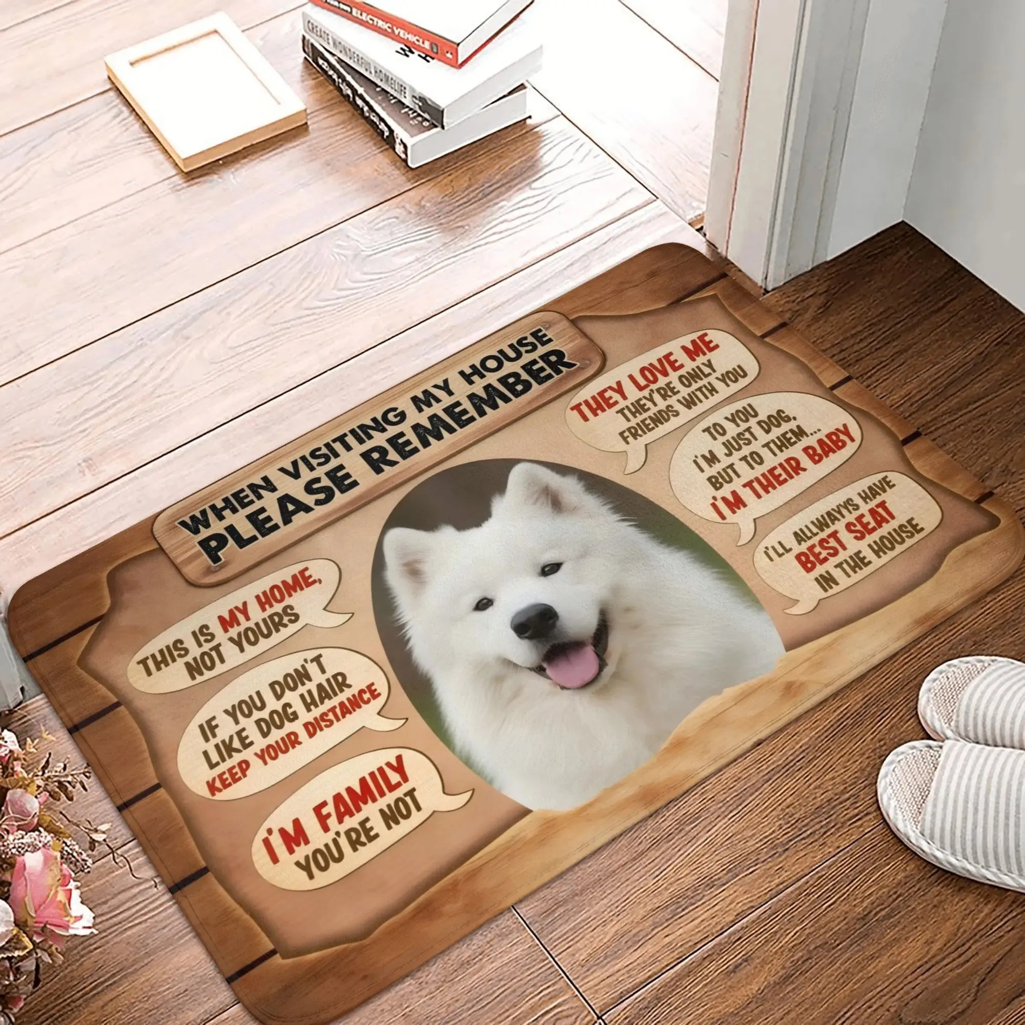 VIKAMA Please Remember This Is My Home Non-slip Doormat for French Bulldog Dog