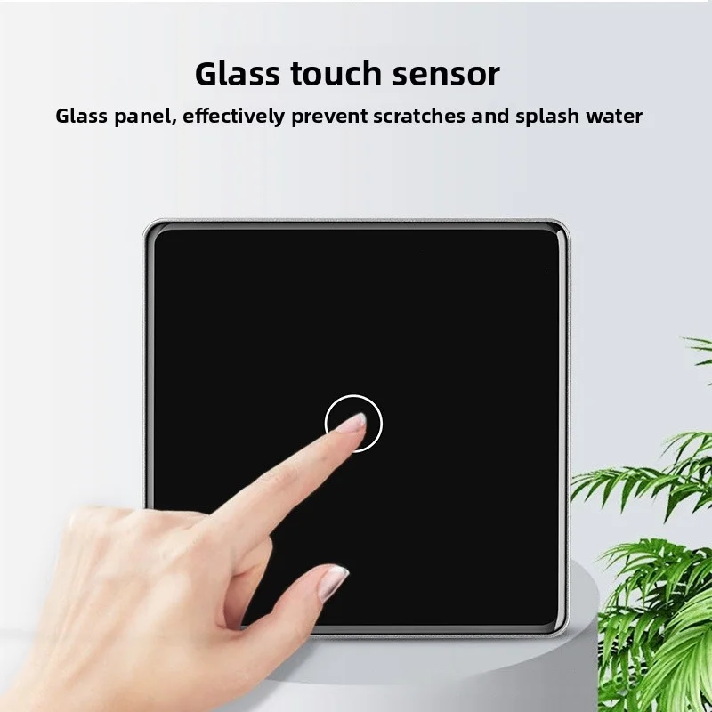 Tuya Wifi Remote Control Intelligent Touch Switch With Timed On/Off Voice Remote Control Dual On Single Control Smart Switch