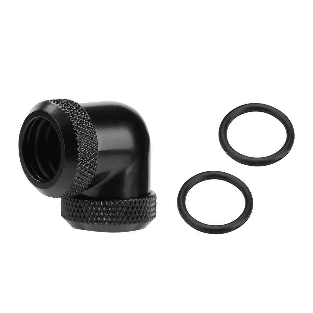 

Durable 14mm Water Cooling Fitting Twist Design Black 90 Degree Elbow G1/4 Thread PC Water Cooling DIY Water Cooling