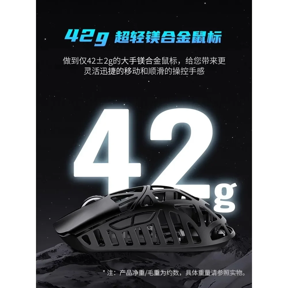 WL Beast Max Gaming Mouse PAW3950HS 42g Lightweight Magnesium Alloy Skeleton 2.4G Type-C 8K Receiver HUB Web Drive 26000DPI RGB image 4