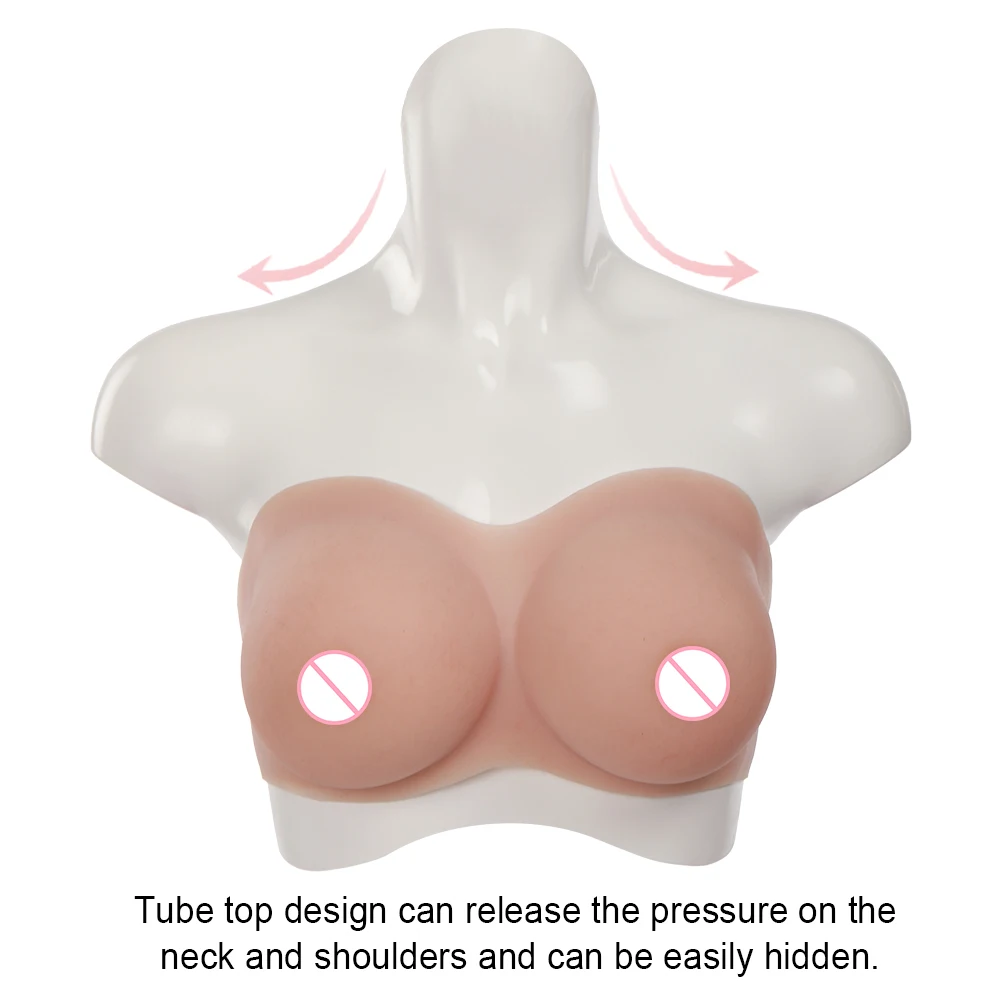 Dokier No-oil C Cup Tube Top Blood shoot Silicone Breast Forms Fake Boobs For Crossdressing Transgender Mastectomy Crossdresser